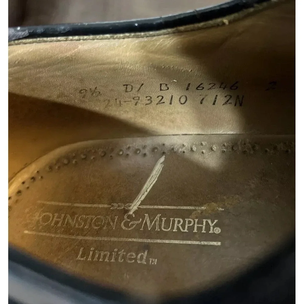 Johnston & Murphy Limited Wingtip Oxford Lace‎ Up Shoes Men's SZ 9 1/2 Black